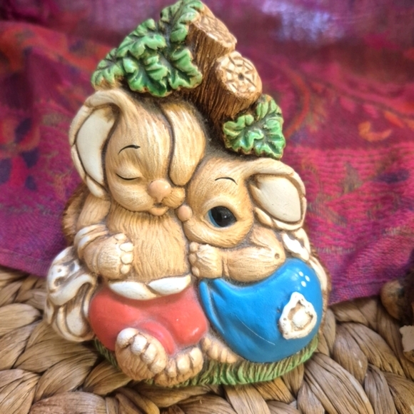 2 Woodlander And 3 Tinkerware Vintage Bunny Figurines - Picture 4 of 10